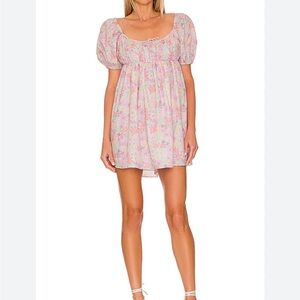 Floral Puff Sleeve Mini Dress